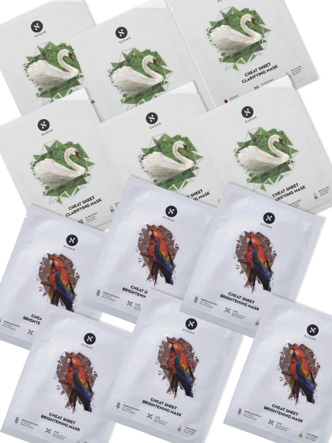 

SUGAR Cosmetics Set of 12 The Clear Glow Face Masks, White