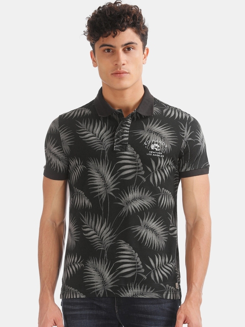 

Ed Hardy Men Black Printed Polo Collar T-shirt