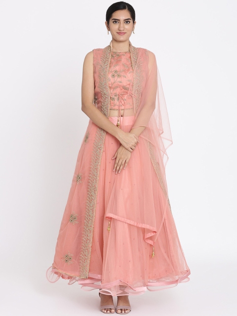 

Koskii Pink Ready to Wear Lehenga & Blouse with Dupatta