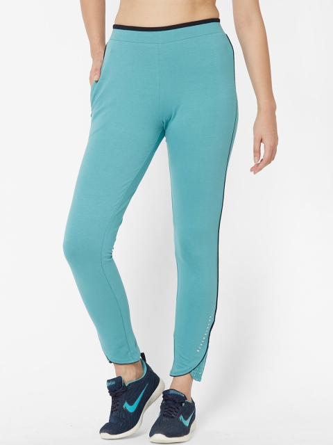 

Sweet Dreams Women Turquoise Blue Solid Slim-Fit Track Pants