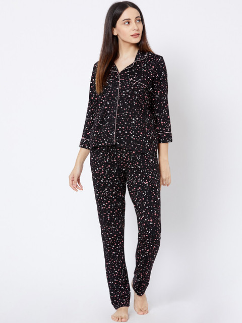 

Sweet Dreams Women Black Printed Night suit