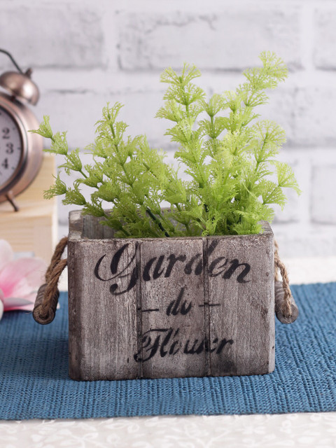 

Aapno Rajasthan Brown Rustic Finish Wooden Indoor Planter