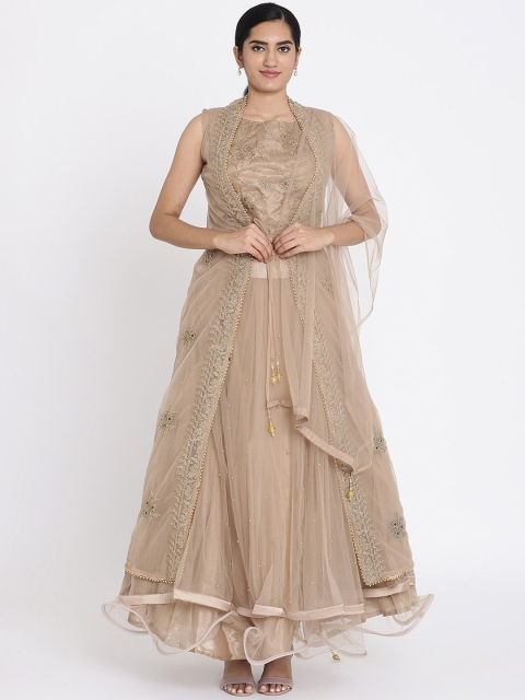 

Koskii Beige Ready to Wear Lehenga & Blouse with Dupatta