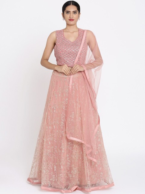 

Koskii Pink Ready to Wear Lehenga & Blouse with Dupatta