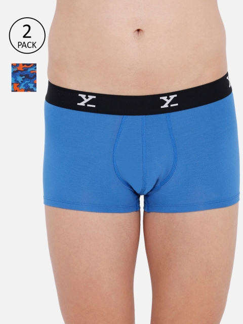 

XYXX Men Pack Of 2 Ultra-Soft Antimicrobial Trunks XYTRNK2PCKN181, Blue
