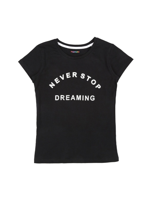

POPPERS by Pantaloons Girls Black Printed Round Neck T-shirt