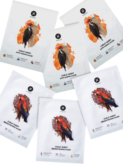 SUGAR Cosmetics Set of 6 Dull Skin Face Masks, White