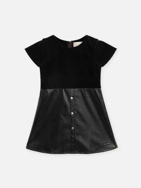 

Cherry Crumble Infant Girls Black Colourblocked A-Line Dress