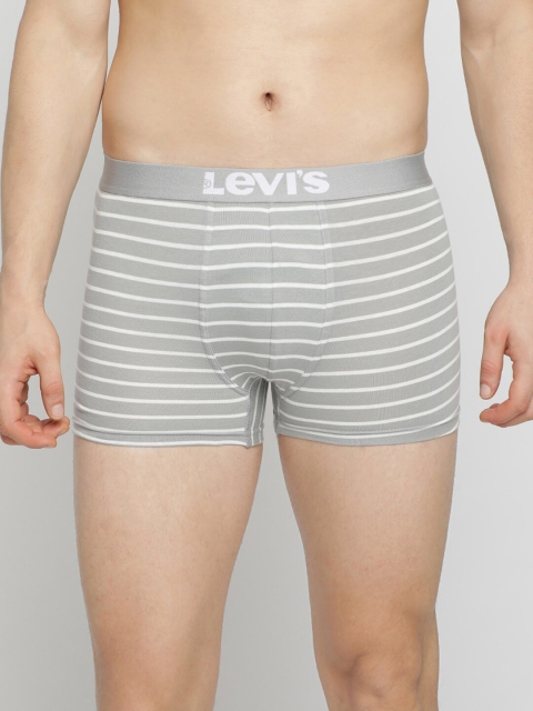 

Levis Men Grey & White Striped 200 SF Trunks