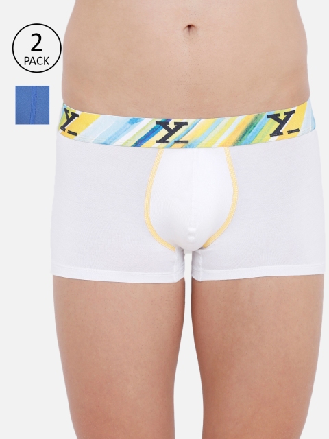 

XYXX Men Pack Of 2 Solid Ultra Soft Antimicrobial Trunks XYTRNK2PCKN126, White