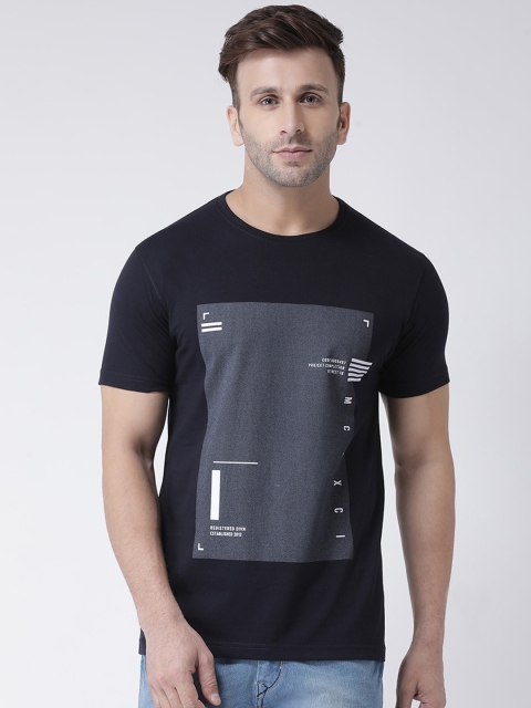 

COBB Men Navy Blue Printed Round Neck T-shirt
