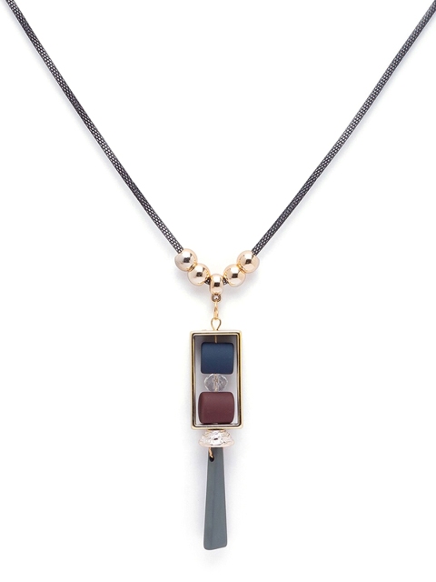 

Globus Gold-Plated & Black Long Necklace