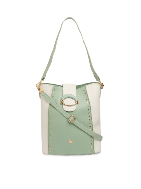 

Globus Green & White Colourblocked Shoulder Bag