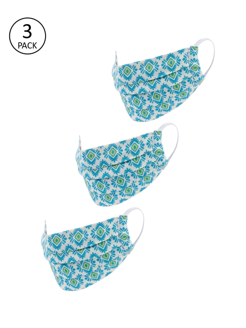 

LEGAL BRIBE Women Multicoloured Pack of 3 Printed 3-Ply Reusable Cloth Masks, Multi