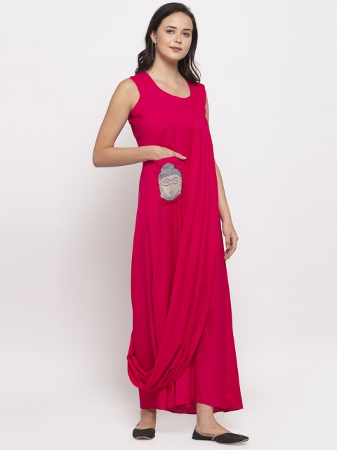 

DUGRI BE THE ONE Women Pink Solid Maxi Dress