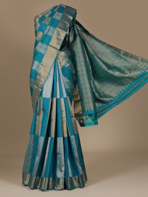 

Pothys Blue Woven Design Pure Silk Saree
