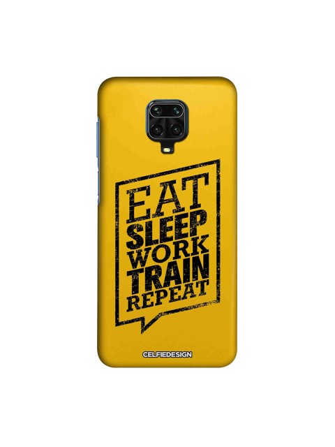 

macmerise Yellow & Black Eat Sleep Xiaomi Redmi Note 9 Pro Case