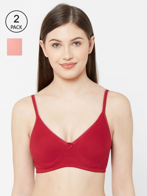 

Juliet Women Pack Of 2 Solid Non-Wired Non-Padded Everyday Bra 1025, Peach
