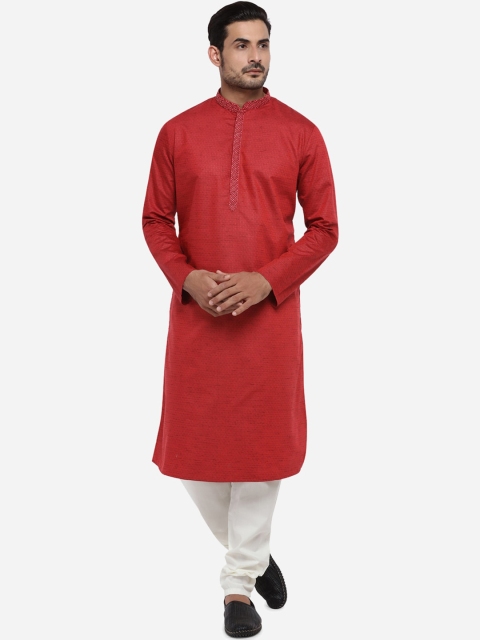 

azania Men Red & White Printed Kurta with Pyjamas