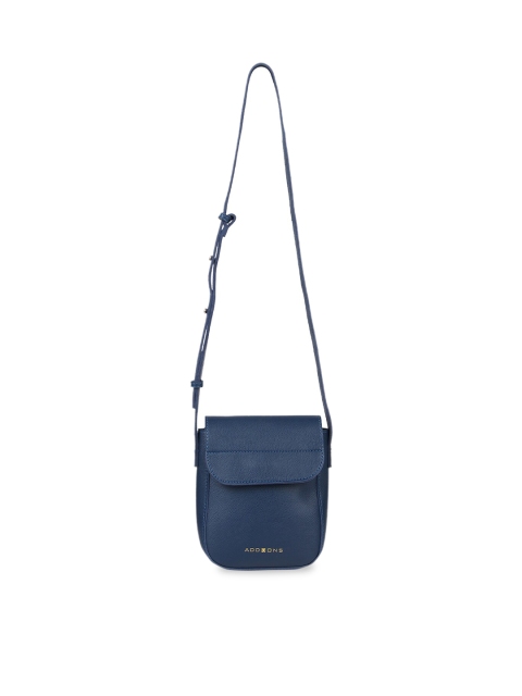 

Addons Navy Blue Solid Sling Bag