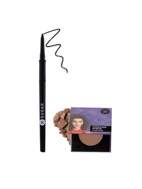 

SUGAR Cosmetics Contour De Force Mini Bronzer with Twist And Shout Fadeproof Kajal - 5 g, Multi