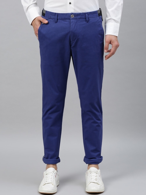 

RARE RABBIT Men Blue Regular Fit Solid Chinos
