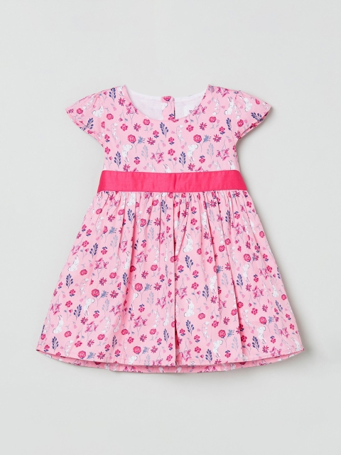 

max Girls Pink Printed A-Line Dress