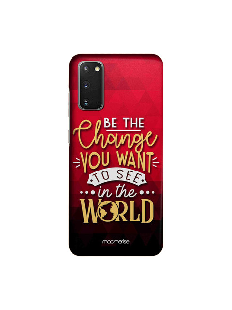 

macmerise Red & Brown Be The Change Samsung Galaxy S20 Back Case