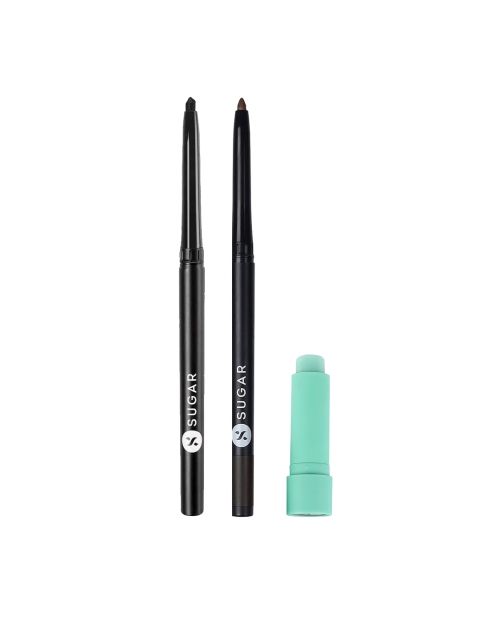 

SUGAR Set of 3 Black & Brown Kajal & Lip Balm 5 gm, Multi