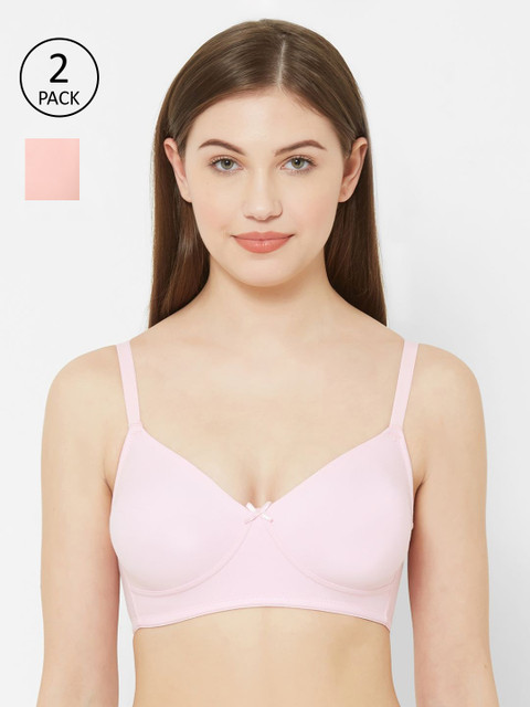 

Juliet Pack Of 2 Non-Padded Non-Wired Everyday Bras-SAHELI, Pink