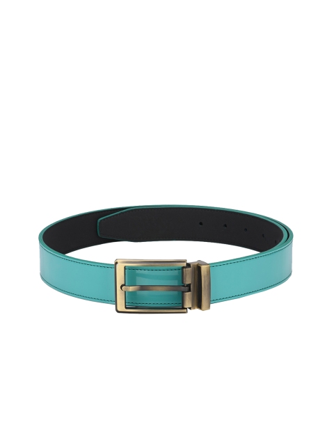 

Calvadoss Men Turquoise Blue & Silver-Toned Solid Sustainable Belt