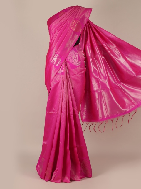 

Pothys Magenta Woven Design Jute Silk Saree