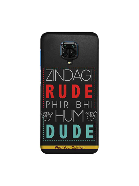 

macmerise Black & Red Zindagi Rude Xiaomi Redmi Note 9 Pro Max Back Cover