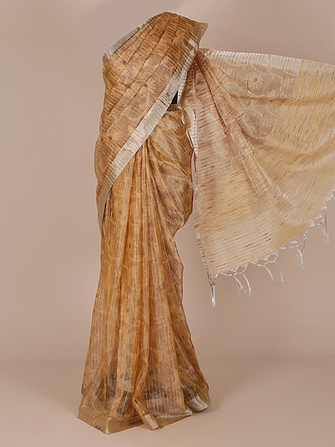 

Pothys Beige Woven Design Tissue Saree