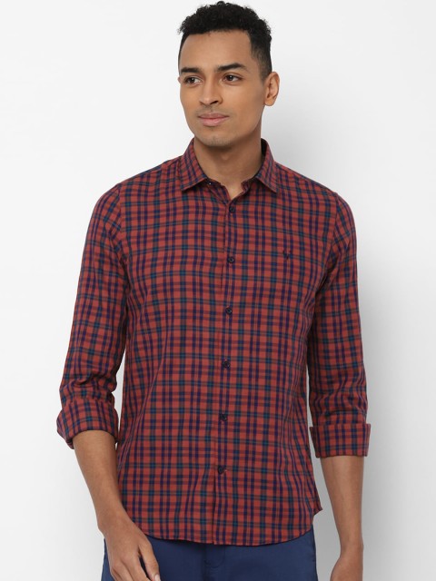 

Solly Sport Men Maroon & Blue Slim Fit Checked Casual Cotton Shirt