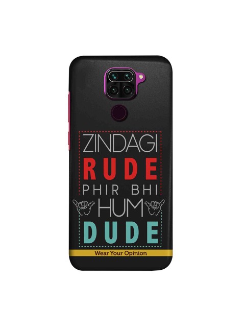 

macmerise Black & Red Zindagi Rude Xiaomi Redmi Note 9 Back Cover
