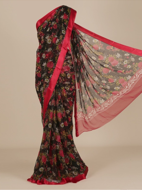 

Pothys Black Printed Poly Chiffon Saree