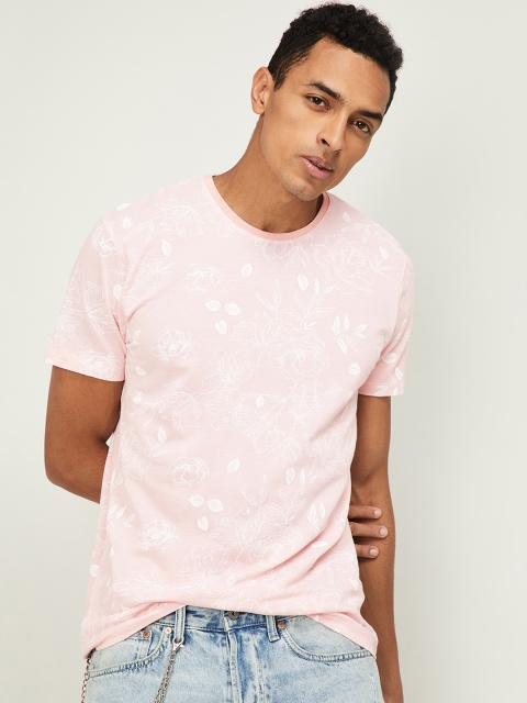

Fame Forever by Lifestyle Men Pink Floral Printed Round Neck T-shirt