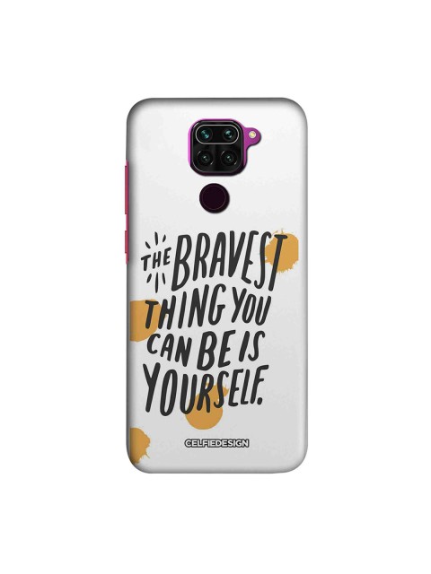 

macmerise White & Black Being Yourself Xiaomi Redmi Note 9 Back Cover Signature Printed Back Cover