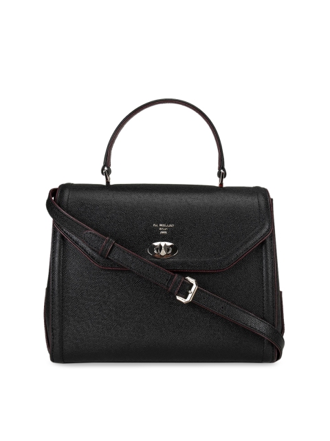 

Da Milano Black Solid Leather Handheld Bag