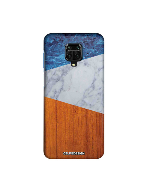 

macmerise Orange & White Signature Marble Wood Xiaomi Redmi Note 9 Pro Back Cover