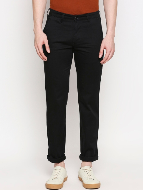 

Solemio Men Black Slim Fit Solid Chinos