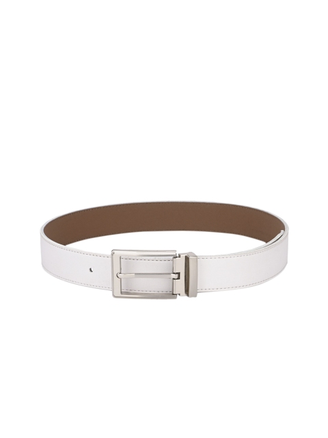 

Calvadoss Men White & Silver-Toned Solid Sustainable Belt