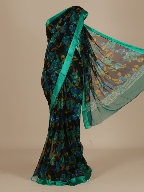 

Pothys Black Printed Poly Chiffon Saree