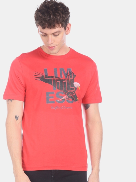 

Colt Men Red Printed Round Neck T-shirt