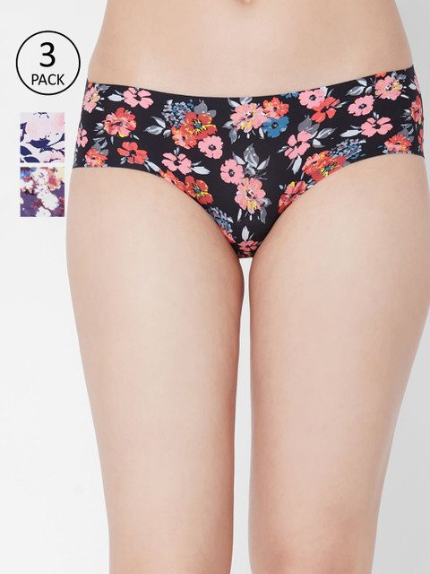 

Juliet Women Pack Of 3 Printed Basic Briefs BPR02-6-3-2, Black