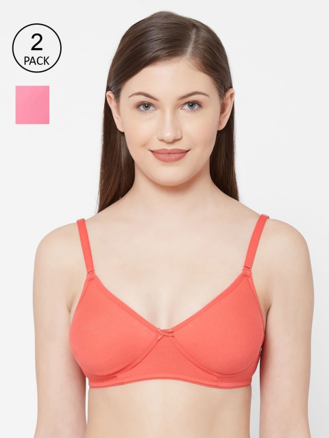 

Juliet Women Pack Of 2 Solid Non-Padded Non-Wired Everyday Bra 1030, Pink