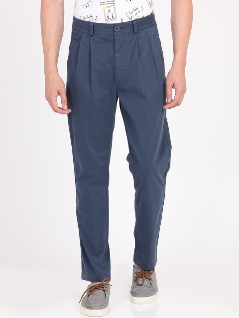 

Breakbounce Men Navy Blue Slim Fit Solid Chinos