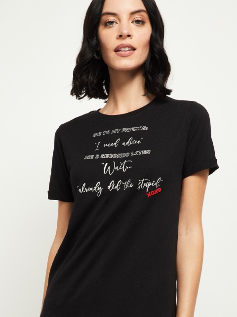 max Women Black Printed Top