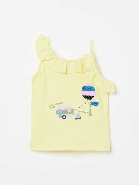 

Juniors by Lifestyle Girls Yellow Printed Top